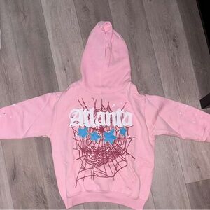 Stylish Pink Hoodie with Web and Star Design